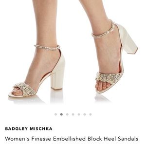 Badgley Mischka Finesse Embellished Block Heel